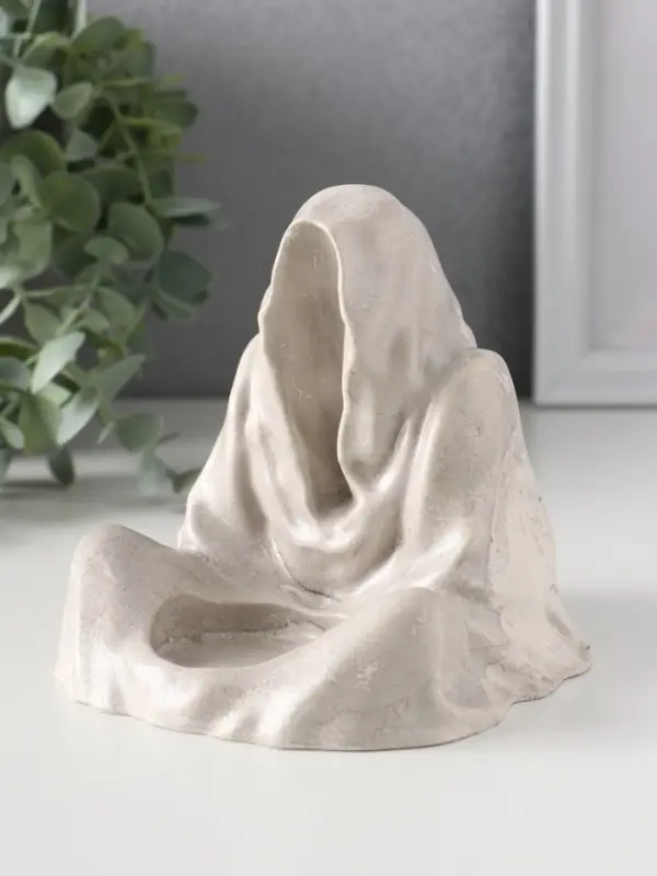 Подсвечник «Безликий», 11×11×11.5 см, серый