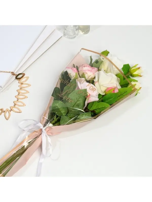 Пакет для цветов &laquo;Самой прекрасной&raquo;, пудровый, 28 х 9 х 43.5 см