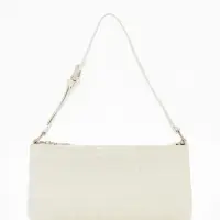 Сумка женская багет на молнии, 27&times;5&times;13 см, белая