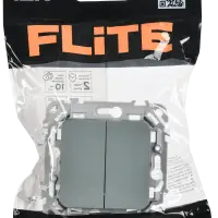 FLITE Выключатель 2-клавишный 10А ВС12-1-0-ФлС серый IEK