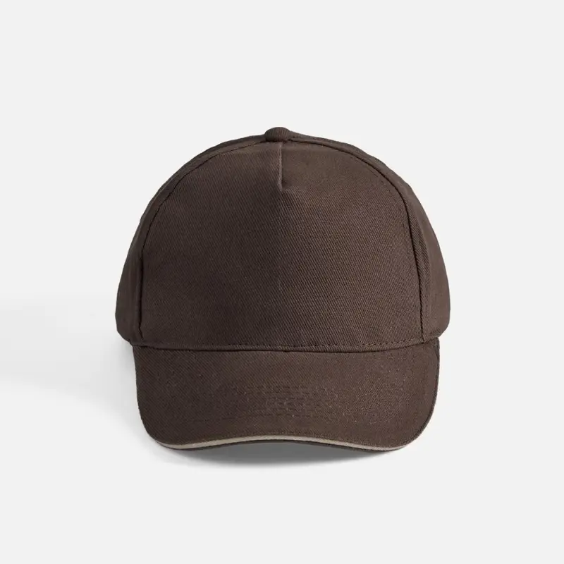 Бейсболка Long Beach, коричневая с бежевым