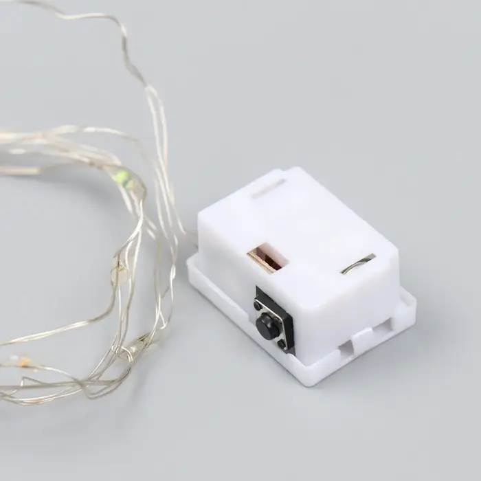 Нить светодиодная для сувениров, мульти, 10 диодов, длина 1 м, от батареек, 3хCR1130