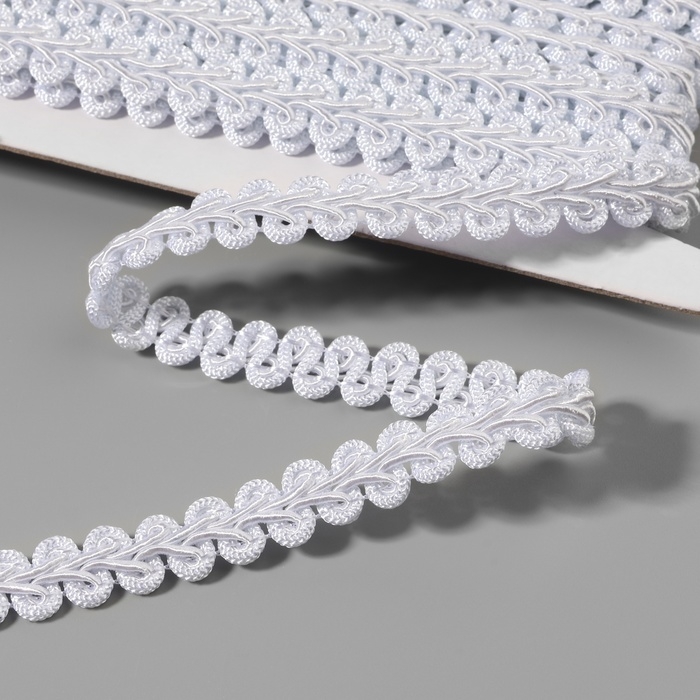 Тесьма декоративная «Шанель», 12 мм, 10 ± 1 м, цвет белый Тесьма декоративная «Шанель», 12 мм, 10 ± 1 м, цвет белый