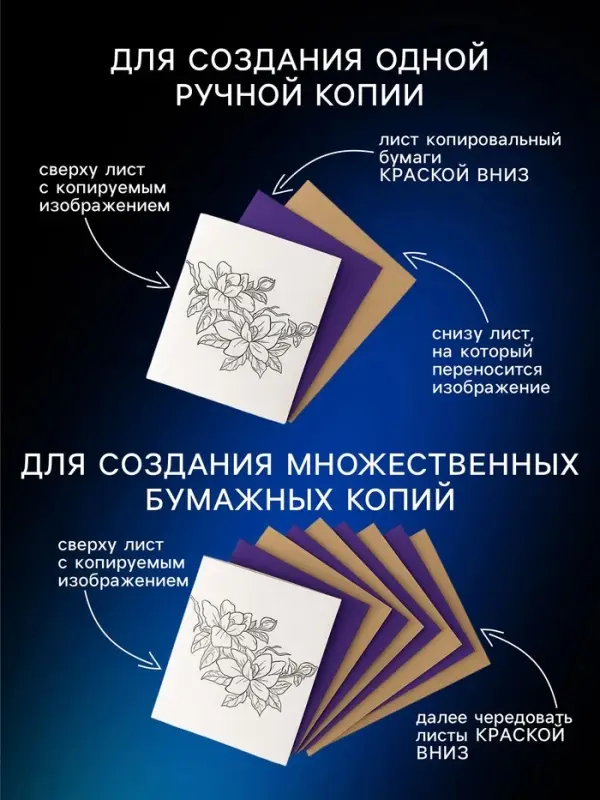 Бумага копировальная А4, 100 листов, чёрная