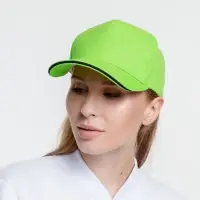 Бейсболка Classic, зеленое яблоко с черным кантом