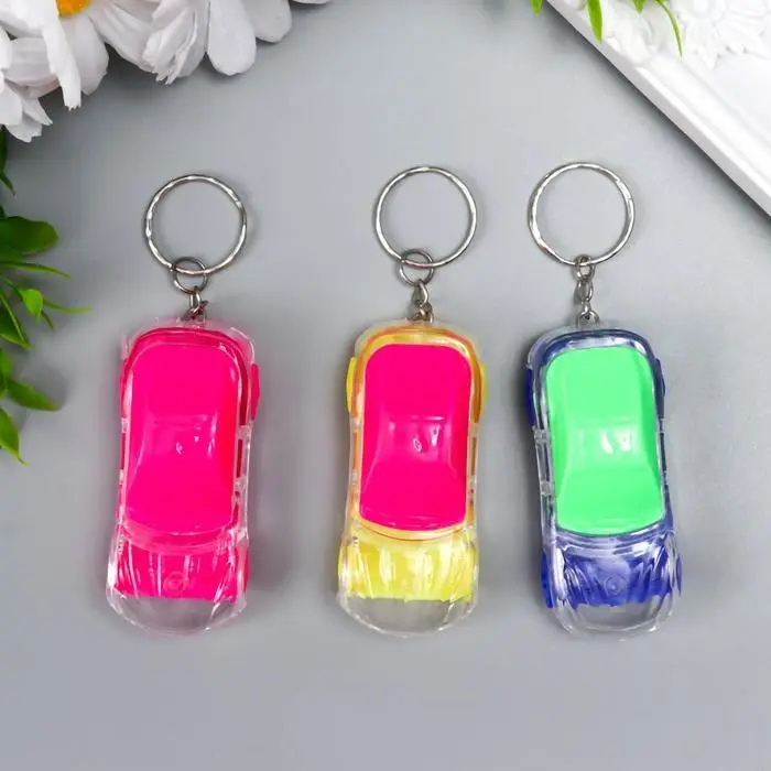 Фонарик брелок для ключей на кольце «Машина», МИКС Фонарик брелок для ключей на кольце «Машина», МИКС