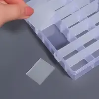 Органайзер для хранения мелочей, передвижные ячейки, 24 ячейки, 19.5&times;13.5&times;3.5 см, прозрачный