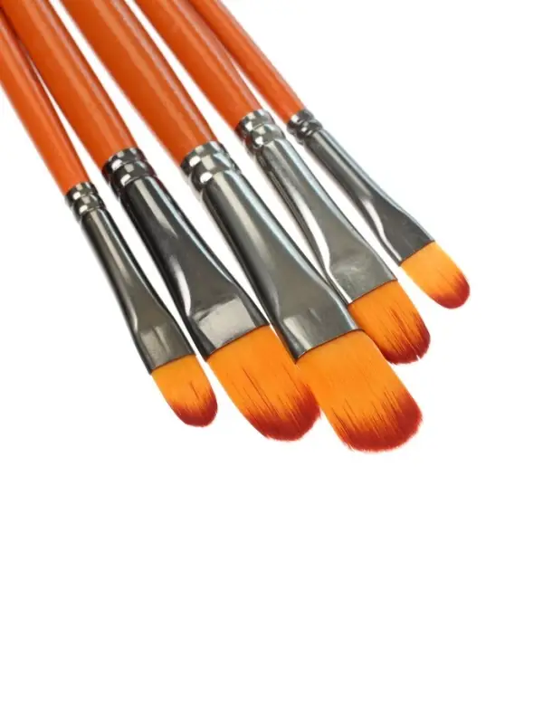 Набор кистей для рисования, синтетика, 5 штук: № 2, 4, 6, 8, 10, плоские, международный размер