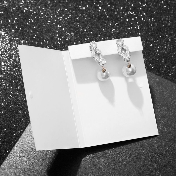 Серьги с жемчугом «Подари нежность» круг, цвет белый в серебре Серьги с жемчугом «Подари нежность» круг, цвет белый в серебре