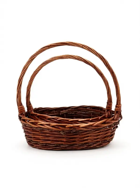 Корзина плетёная для хранения Numa, с ручкой, лоза, коричневая, набор 2 шт.