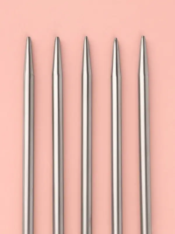 Спицы для вязания, чулочные, d=5 мм, 25 см, 5 шт.