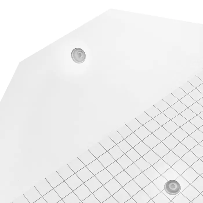 Папка-конверт на кнопке, А4, 80 мкм, &laquo;Клетка&raquo;, прозрачная