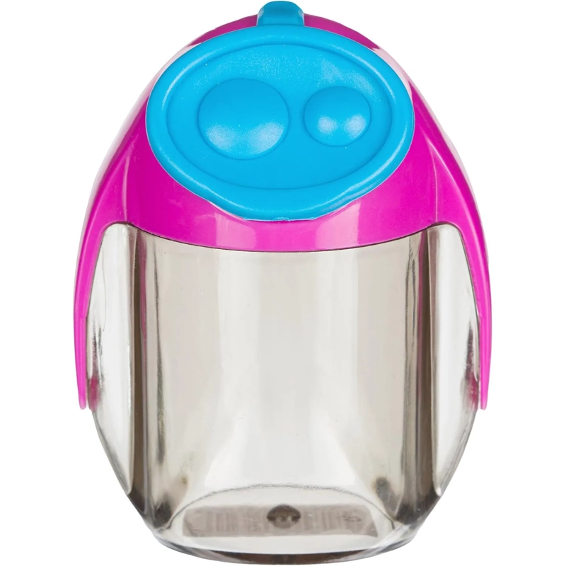 Точилка KORES MIGOO с контейнером, 2 отверстия, ассорти