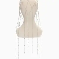 Украшение для волос «Паутина», с бусинами, 55 см, белое в серебре Украшение для волос «Паутина», с бусинами, 55 см, белое в серебре