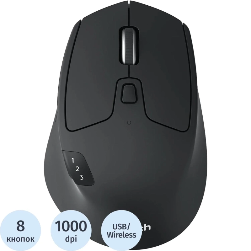 Мышь компьютерная Logitech M720 Triathlon Black, USB/BT, WLS (910-004794)