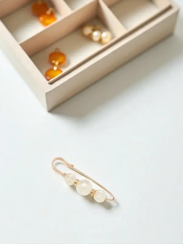 Булавка &laquo;Зефир&raquo;, 7 см, белая в золоте