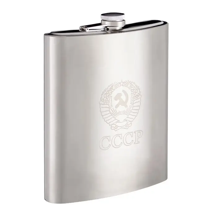 Фляжка для алкоголя и воды "СССР", нержавеющая сталь, чехол, подарочная, 1.44 л