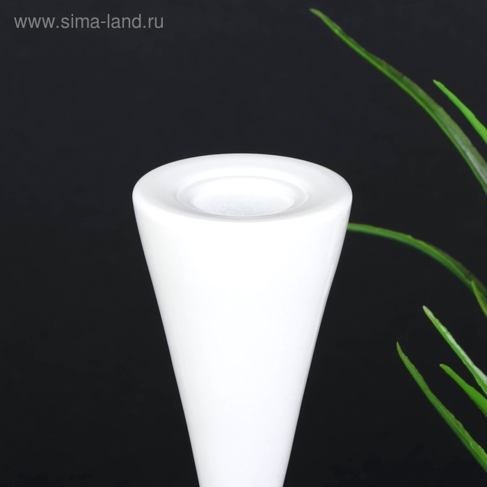 Подсвечник стекло Подсвечник стекло "Узкий бокал" белый набор 2 шт 28,5х10,5х10,5 см