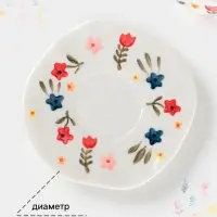 Чайная пара Доляна &laquo;Цветочная россыпь&raquo;, чашка 320 мл, блюдце d=16 см, ручная роспись, керамика, белая