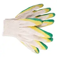 Перчатки ХБ с двойным обливом латекса (зеленые) 13 класс 1 пара AVS RP-04