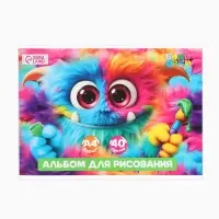 Альбом для рисования, 40 листов, на скрепке, А4 &laquo;Монстрик&raquo;