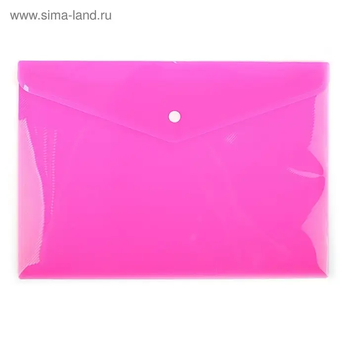 Папка-конверт на кнопке, А4, 180 мкм, Calligrata рифлёная, флуоресцентная, МИКС