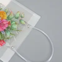 Пакет подарочный прозрачный, "Букет цветов", 22 х 10 х 24 см