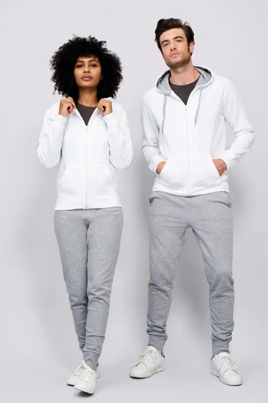 Толстовка мужская на молнии Soul Men 290 с контрастным капюшоном, белый, размер S Толстовка мужская на молнии Soul Men 290 с контрастным капюшоном, белый, размер S