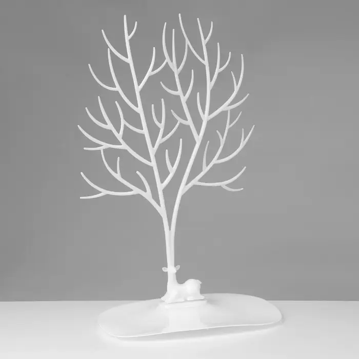 Подставка для украшений &laquo;Олень&raquo;, 25&times;15&times;41 см, прямоугольное основание, белая