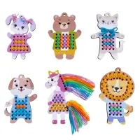 Набор для творчества. Вышивка по деревянным трафаретам "Весёлые друзья"