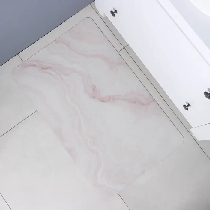 Коврик для дома Доляна &laquo;Мрамор&raquo;, влаговпитывающий, 49&times;79 см, розовый