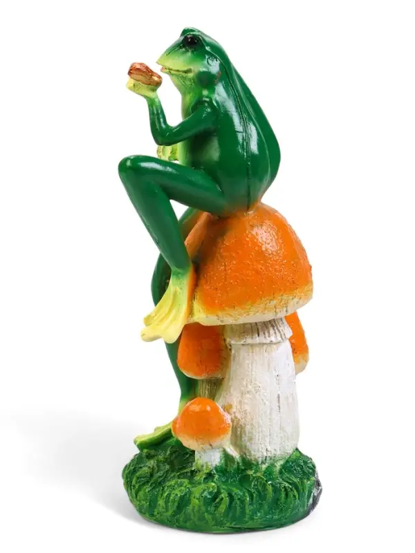 Садовая фигура из полистоуна &laquo;Лягушка с бабочкой&raquo;, 39&times;14&times;14 см