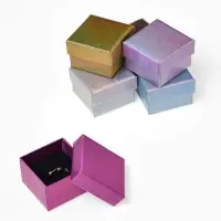 Коробочка подарочная под кольцо, серьги &laquo;Голография&raquo;, 5&times;5 см, (полезная часть 4.5&times;4.5 см), МИКС