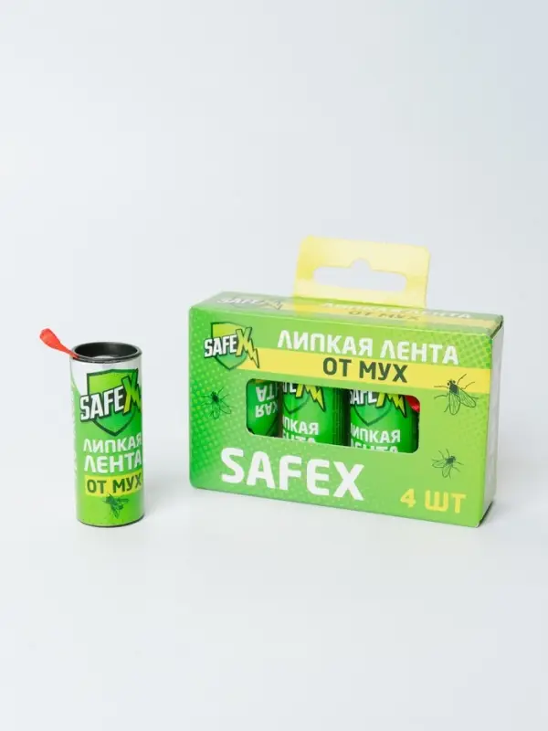 Липкая лента от мух SAFEX, набор, 4 шт.