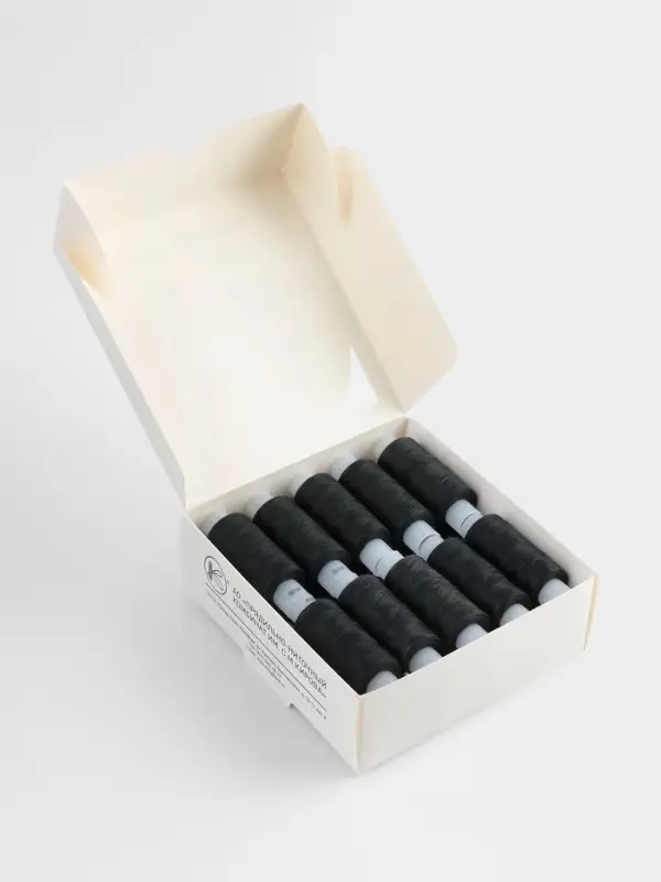 Нитки 40ЛШ, 200 м, чёрные №6818