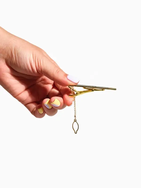 Зажим для галстука стальной &laquo;Классический&raquo;, квадраты с эмалью, чёрный в золоте