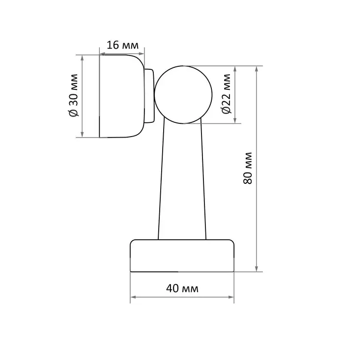 Упор дверной LOCKLAND, магнитный, цвет серебро