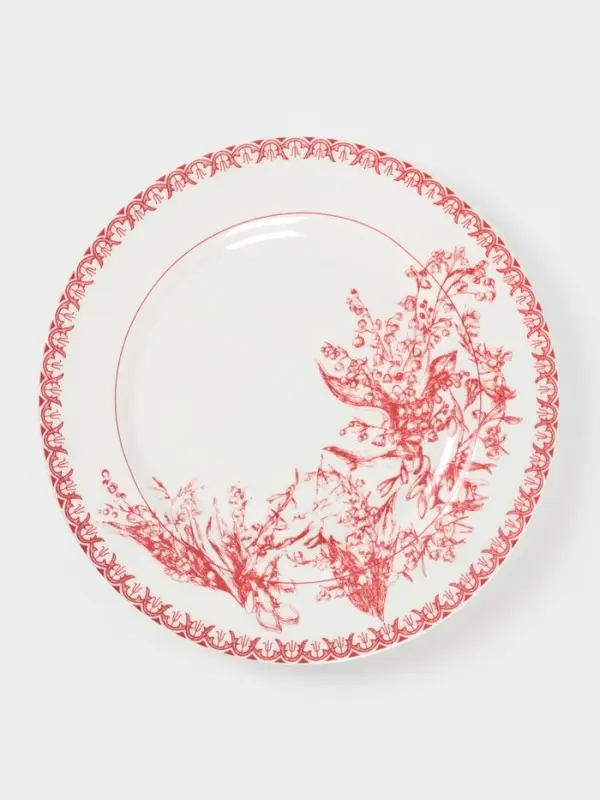 Тарелка Дулевский фарфор «Райские ландыши», d=20 см, фарфор Тарелка Дулевский фарфор «Райские ландыши», d=20 см, фарфор