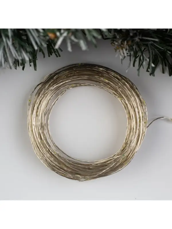 Гирлянда &laquo;Нить&raquo; 20 м, роса, IP20, серебристая нить, 200 LED, свечение белое, 12 В