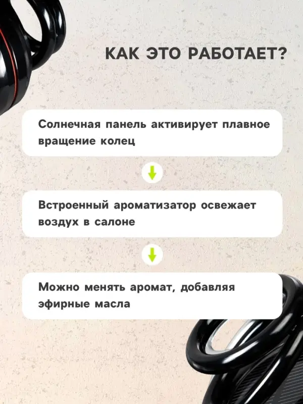 Ароматизатор на панель &laquo;Гравитационные кольца&raquo; черный