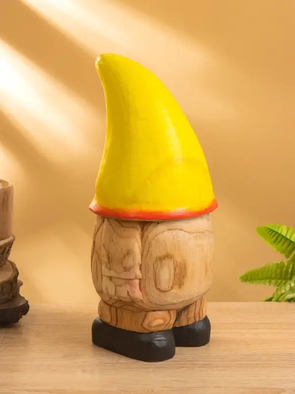 Сувенир  Сувенир "Гномик в жёлтой шляпе" дерево Джампинис 15х15х30 см