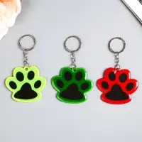 Брелок для ключей на кольце «Лапка», светоотражающий, 5.5×5 см, МИКС