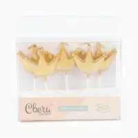 Свечи в торт "Фигура "Короны" Золото, Металлик, 3,5*2,5 + 5 см, 5 шт. с держат. Свечи в торт "Фигура "Короны" Золото, Металлик, 3,5*2,5 + 5 см, 5 шт. с держат.