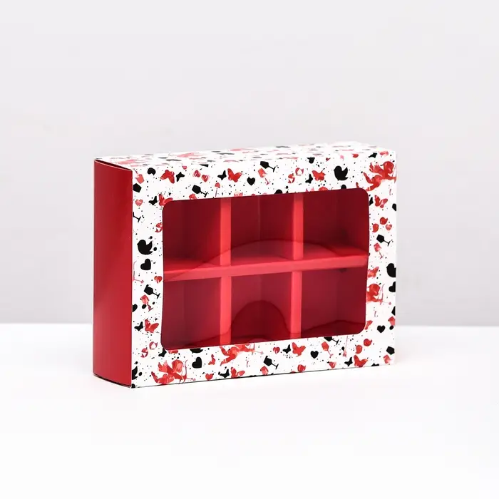Коробка для конфет 6 шт., белая «Купидон», 13.7×9.85×3.86 см Коробка для конфет 6 шт., белая «Купидон», 13.7×9.85×3.86 см