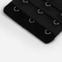 Застёжка-удлинитель для бюстгальтера, 3 ряда 3 крючка, 5×5.5 см, чёрная