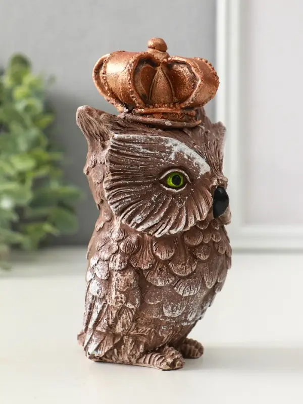 Фигура Фигура "Сова императорская" размер 15х8х6 см, гипс, коричневый