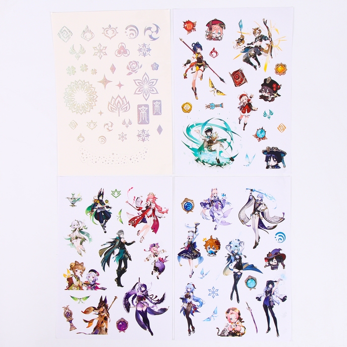 Творческий блокнот «Лунный фонарь» Геншин» cо стикерами и переводными татуировками, A4 Творческий блокнот «Лунный фонарь» Геншин» cо стикерами и переводными татуировками, A4