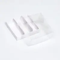 Упаковка с прозрачной крышкой под 3 эклера, белый 13.5×13.5×6 см