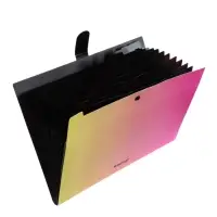 Папка А4 Radiance, 12 отделений, 600 мкм, на кнопке, желтый/розовый градиент