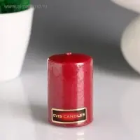 Свеча - цилиндр, 4×6 см, 9 ч, бордо